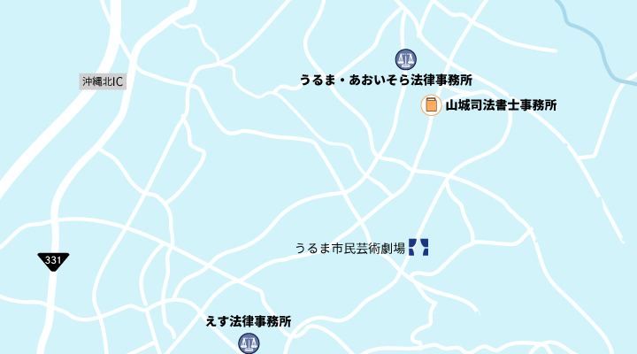 うるま市で債務整理に強い弁護士・司法書士のマップ